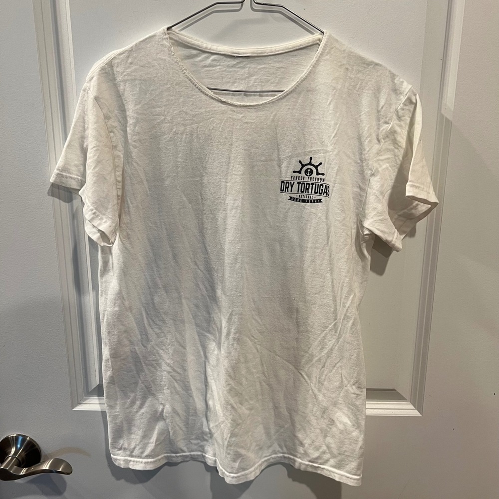 Yankee Freedom Mens T-Shirt Dry Tortugas National Park Graphic White M